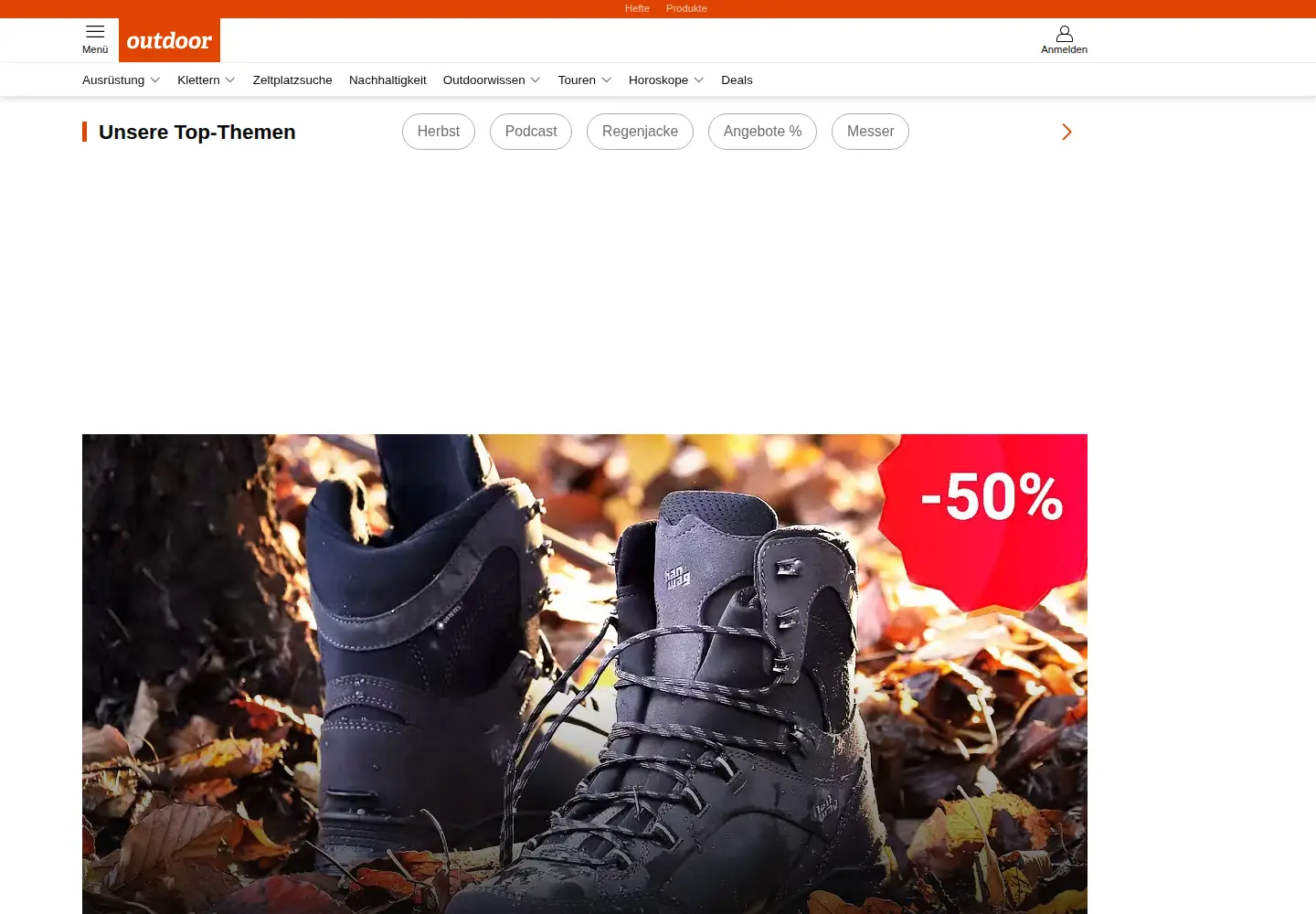 Screenshot of outdoor-magazin.com