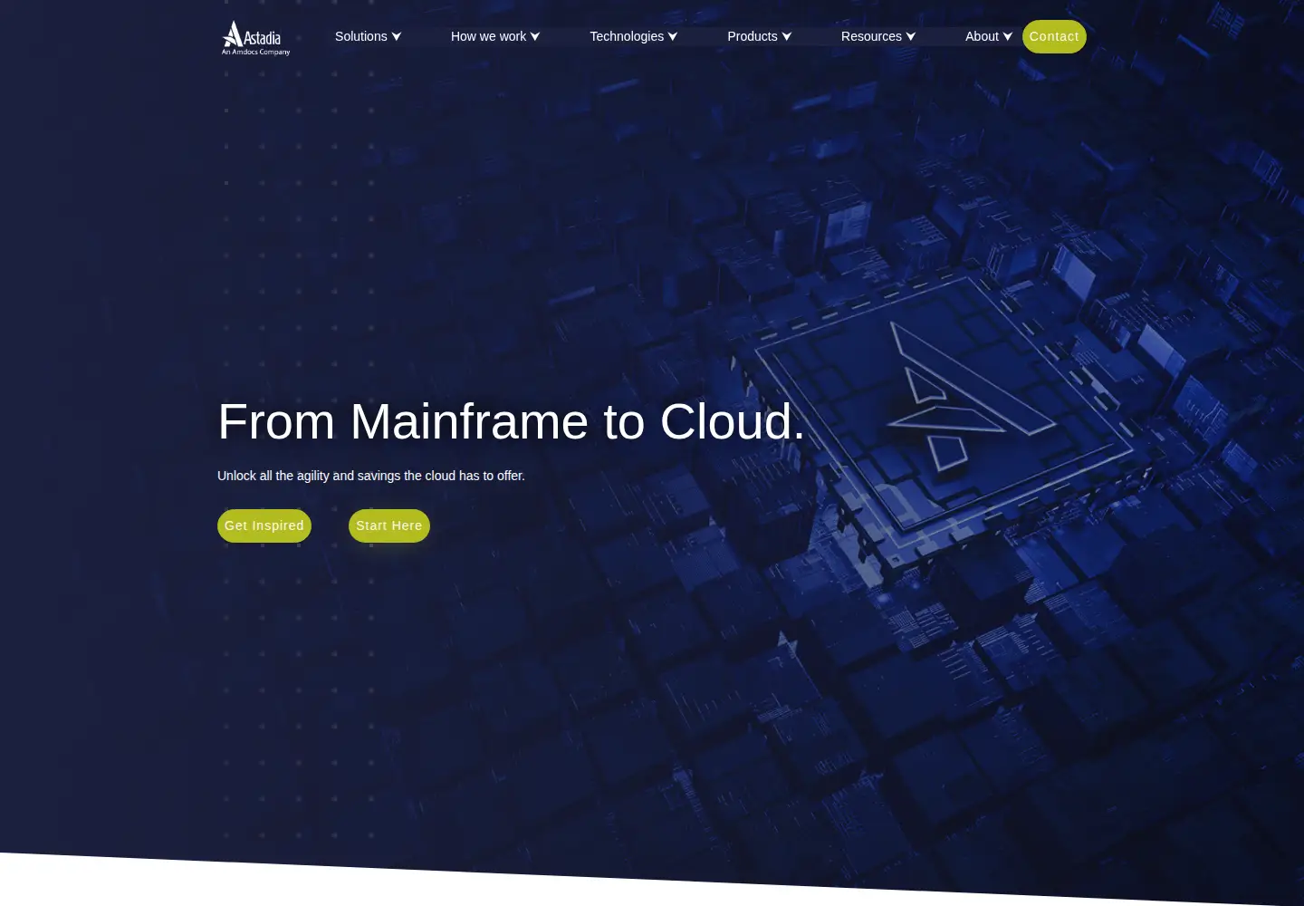 Captured homepage of astadia.com in the current scan