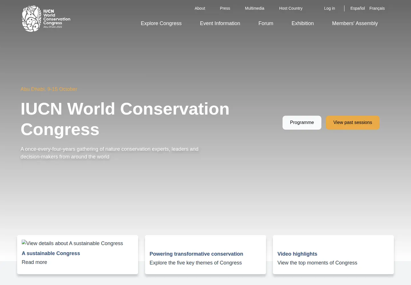 Screenshot of iucncongress2025.org