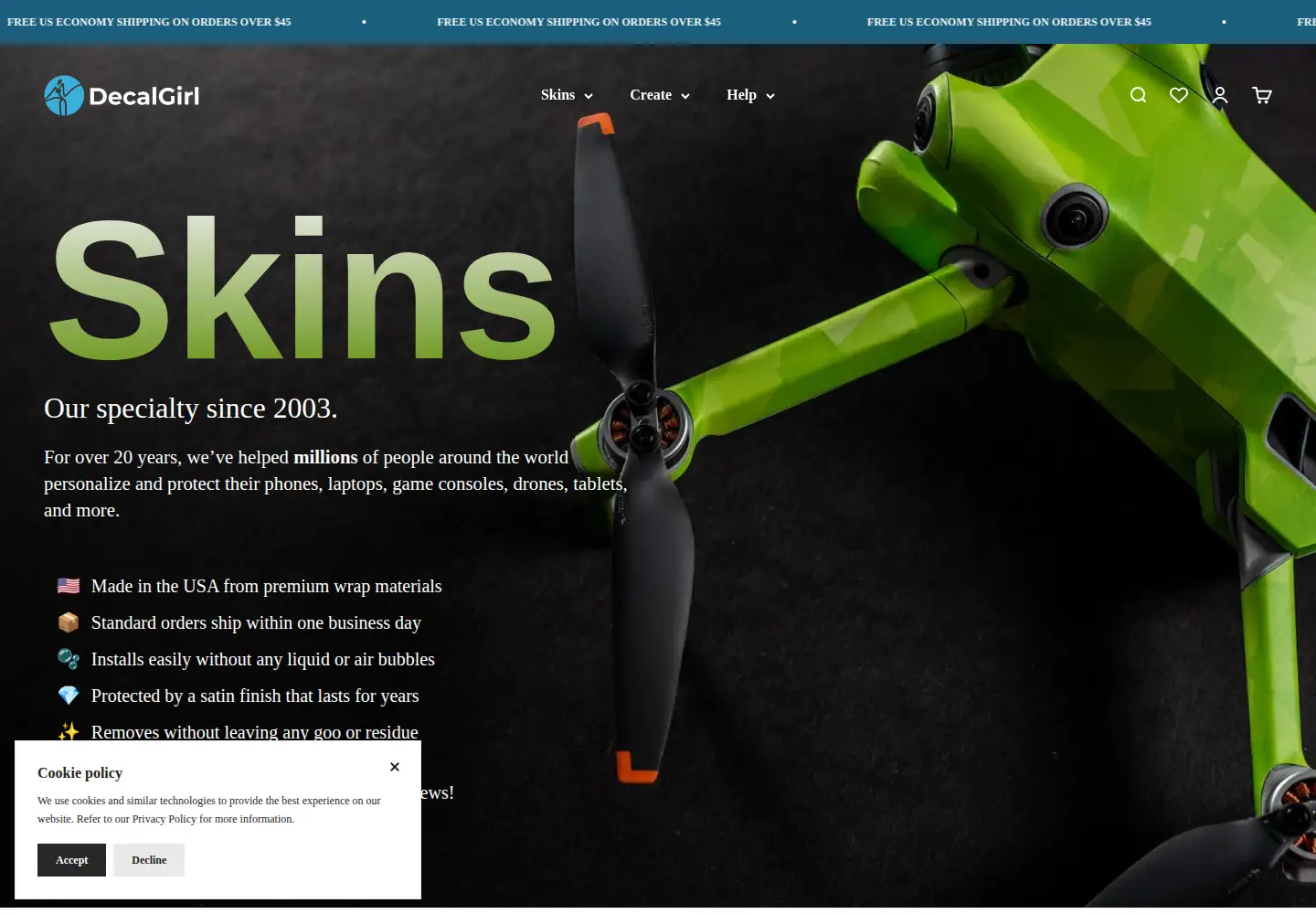 Screenshot of decalgirl.com