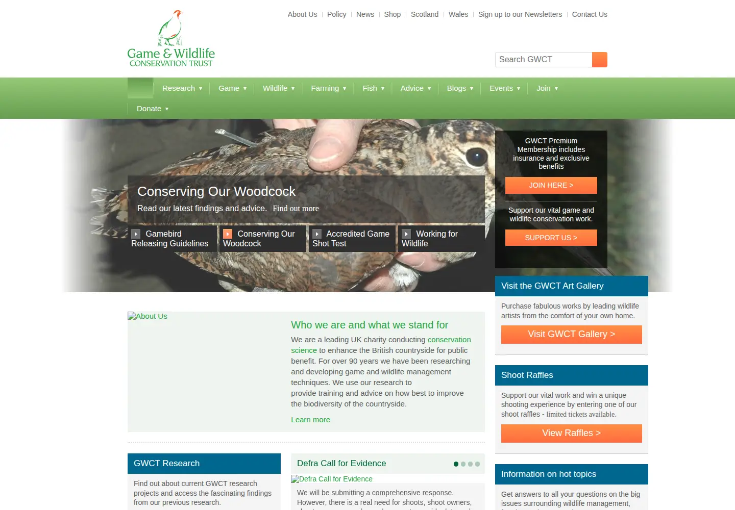 Screenshot of gwct.org.uk