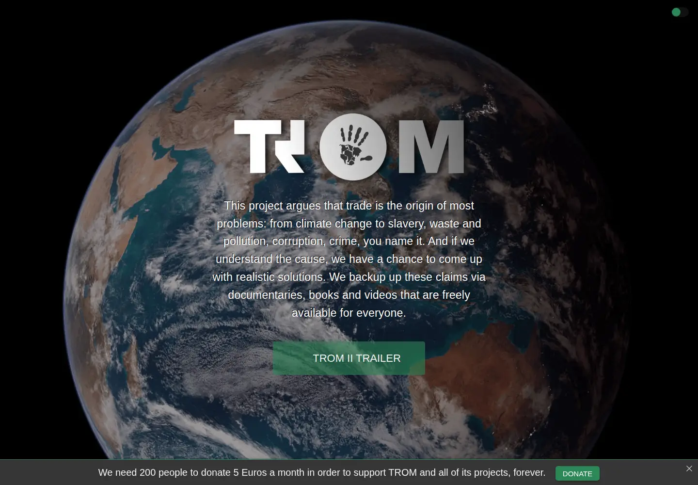 Captured homepage of tromsite.com in the current scan