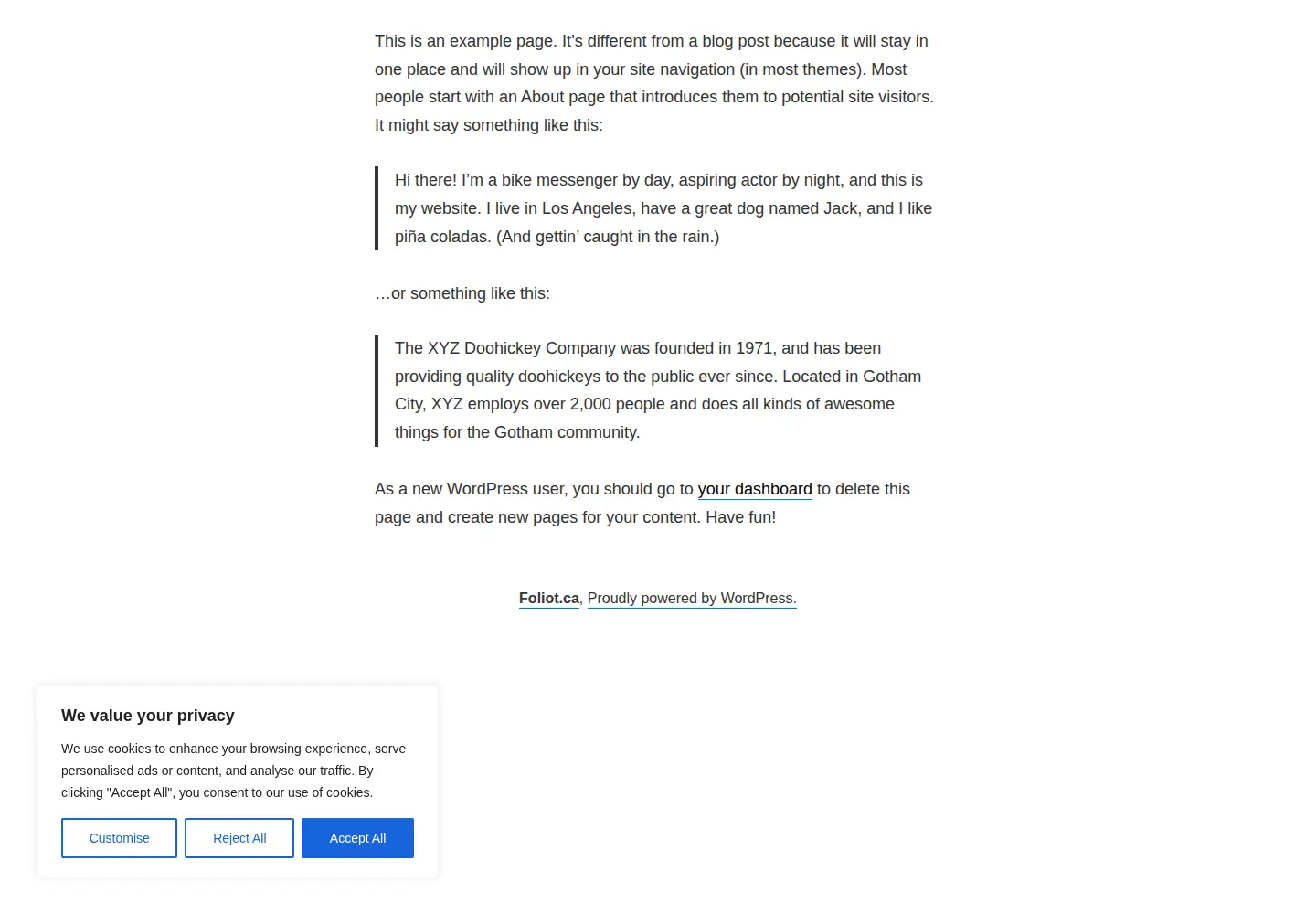 Screenshot of foliot.ca