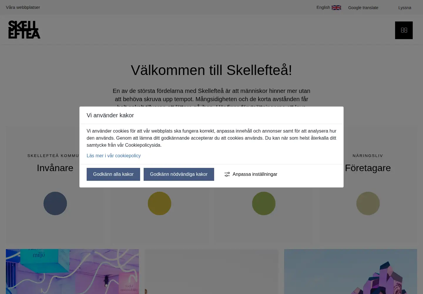 Screenshot of skelleftea.se