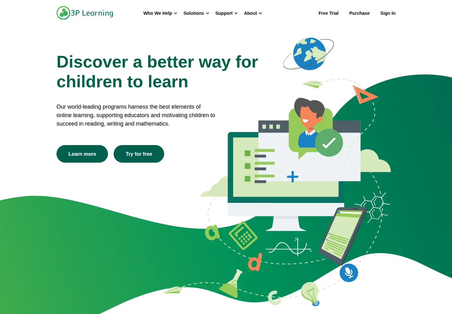 Captured homepage of 3plearning.com in the current scan