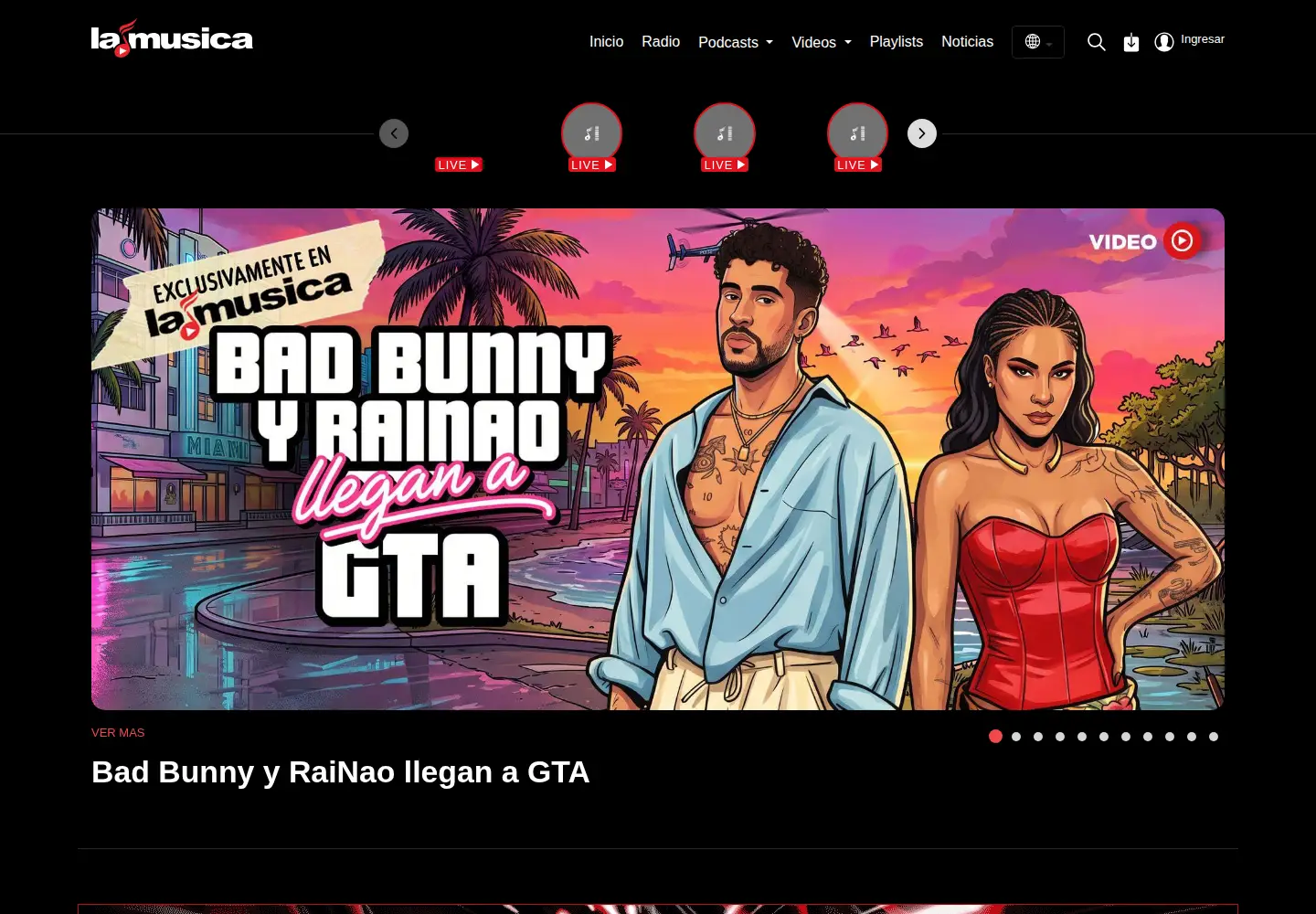 Captured homepage of lamusica.com in the current scan