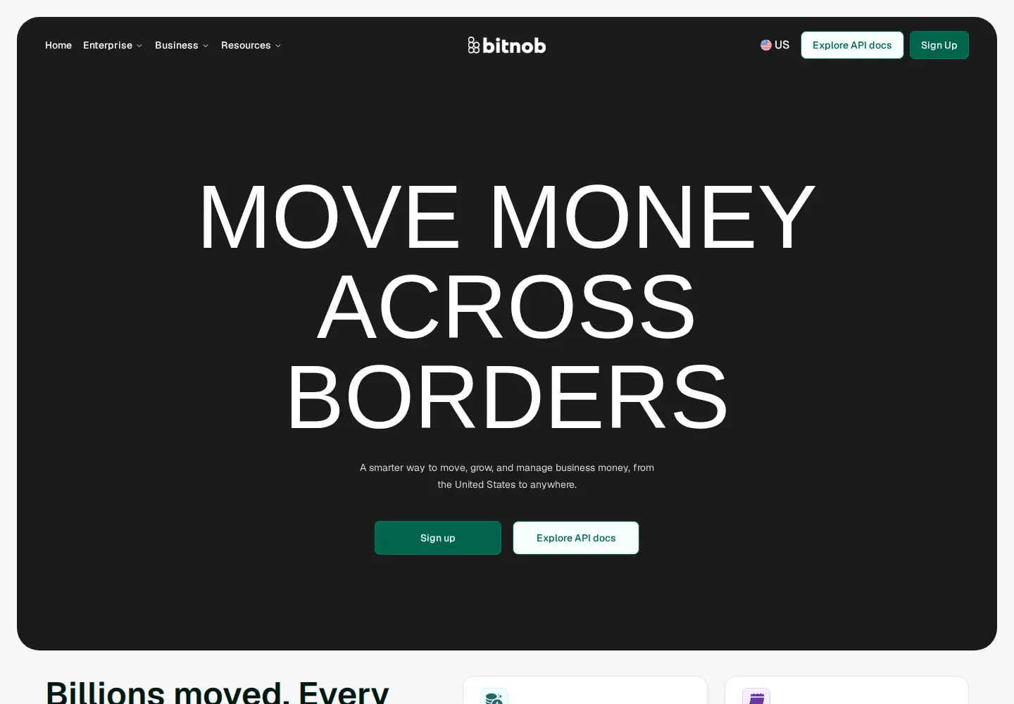 Captured homepage of bitnob.com in the current scan