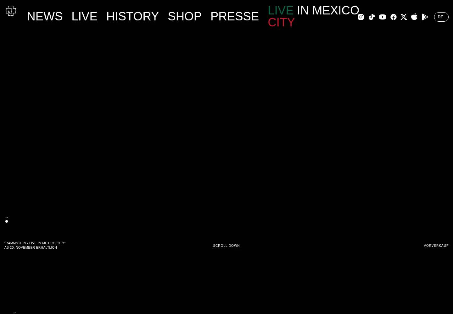 Screenshot of rammstein.de