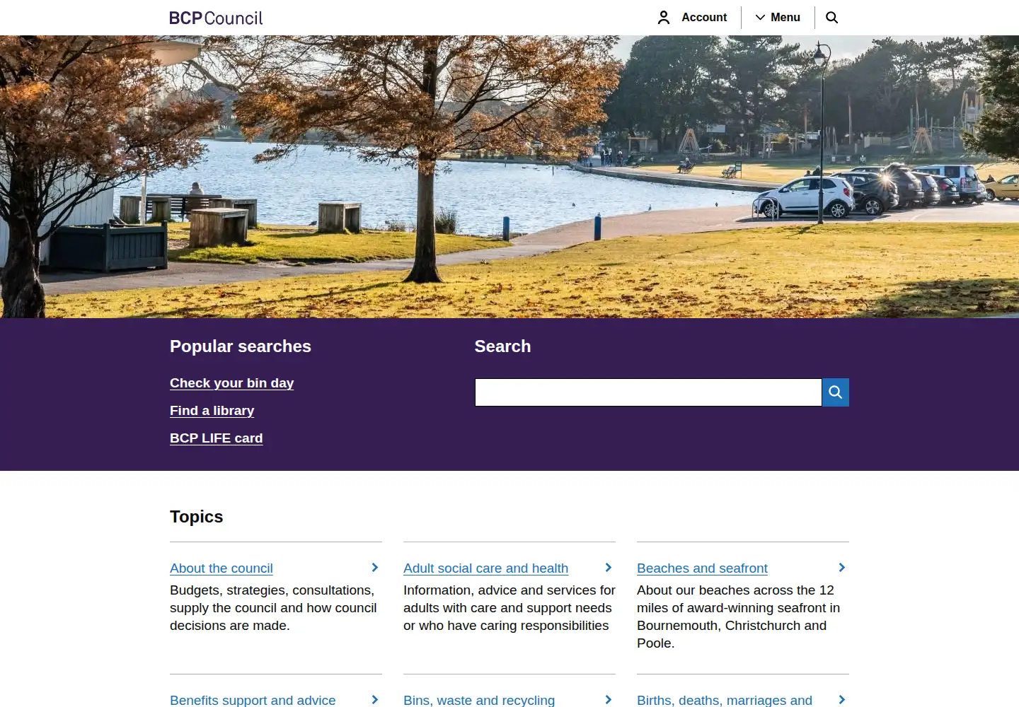 Screenshot of bcpcouncil.gov.uk