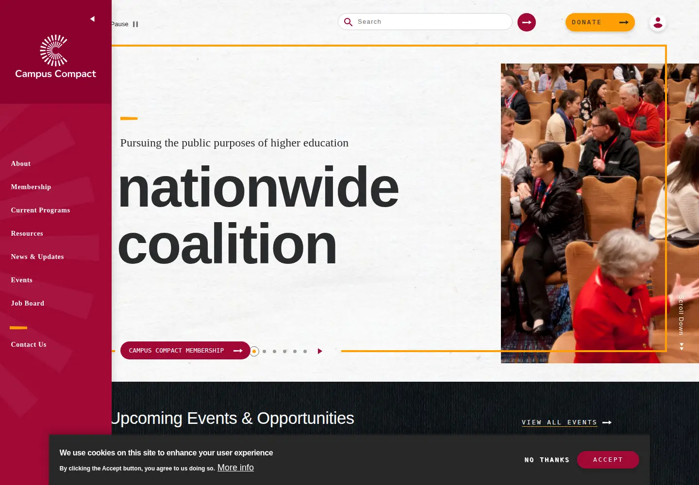 Captured homepage of compact.org in the current scan