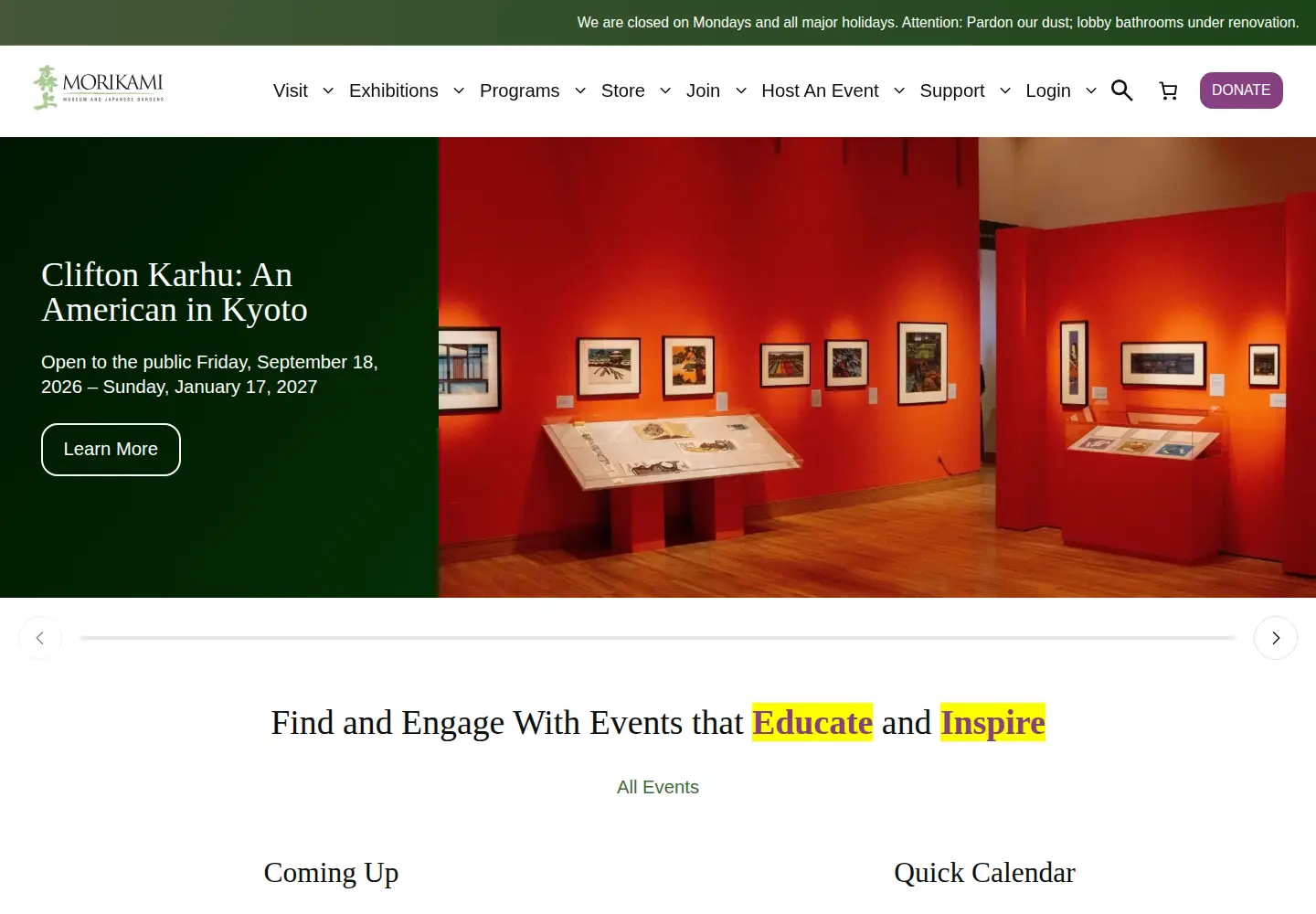 Screenshot of morikami.org