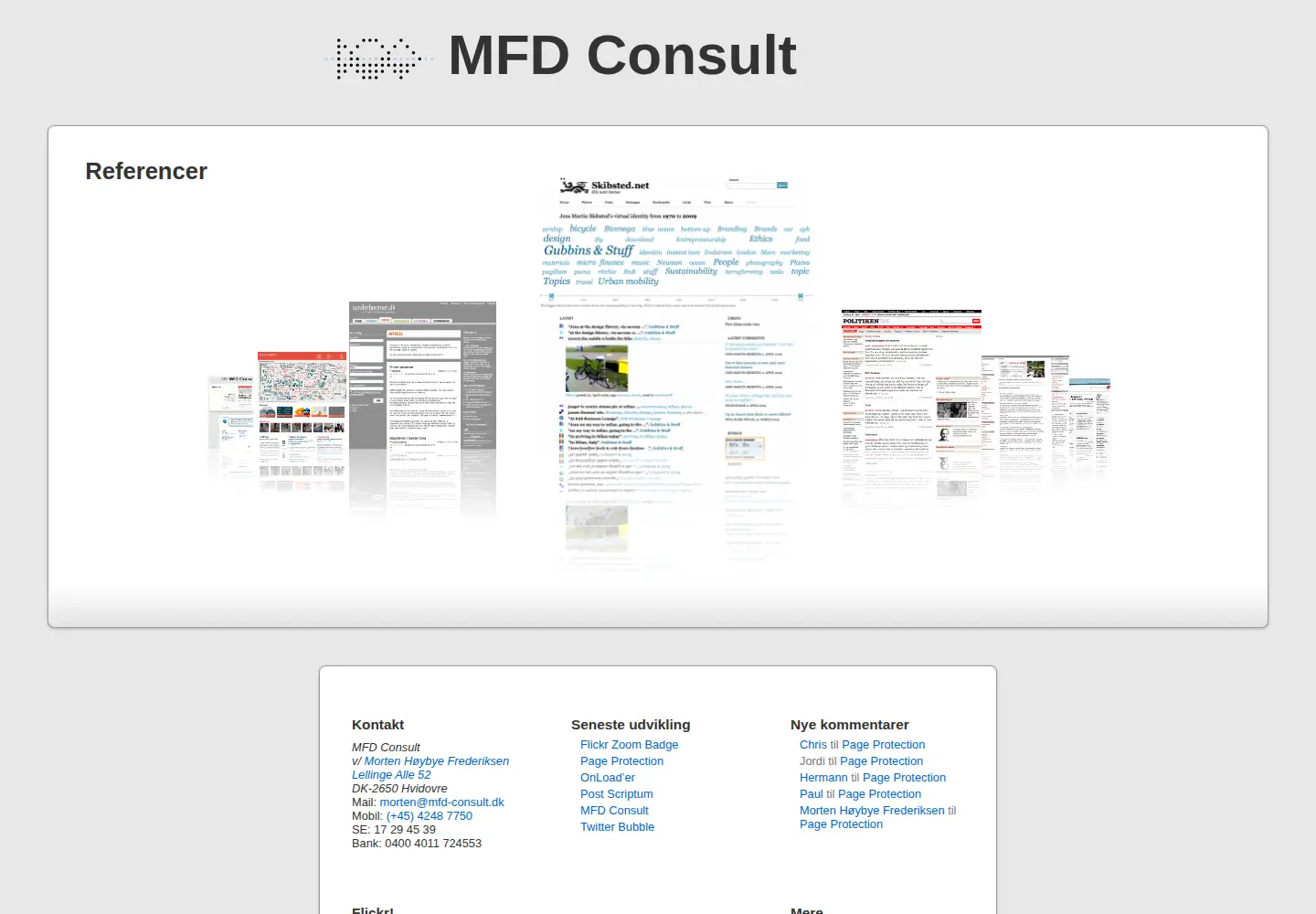 Captured homepage of mfd-consult.dk in the current scan