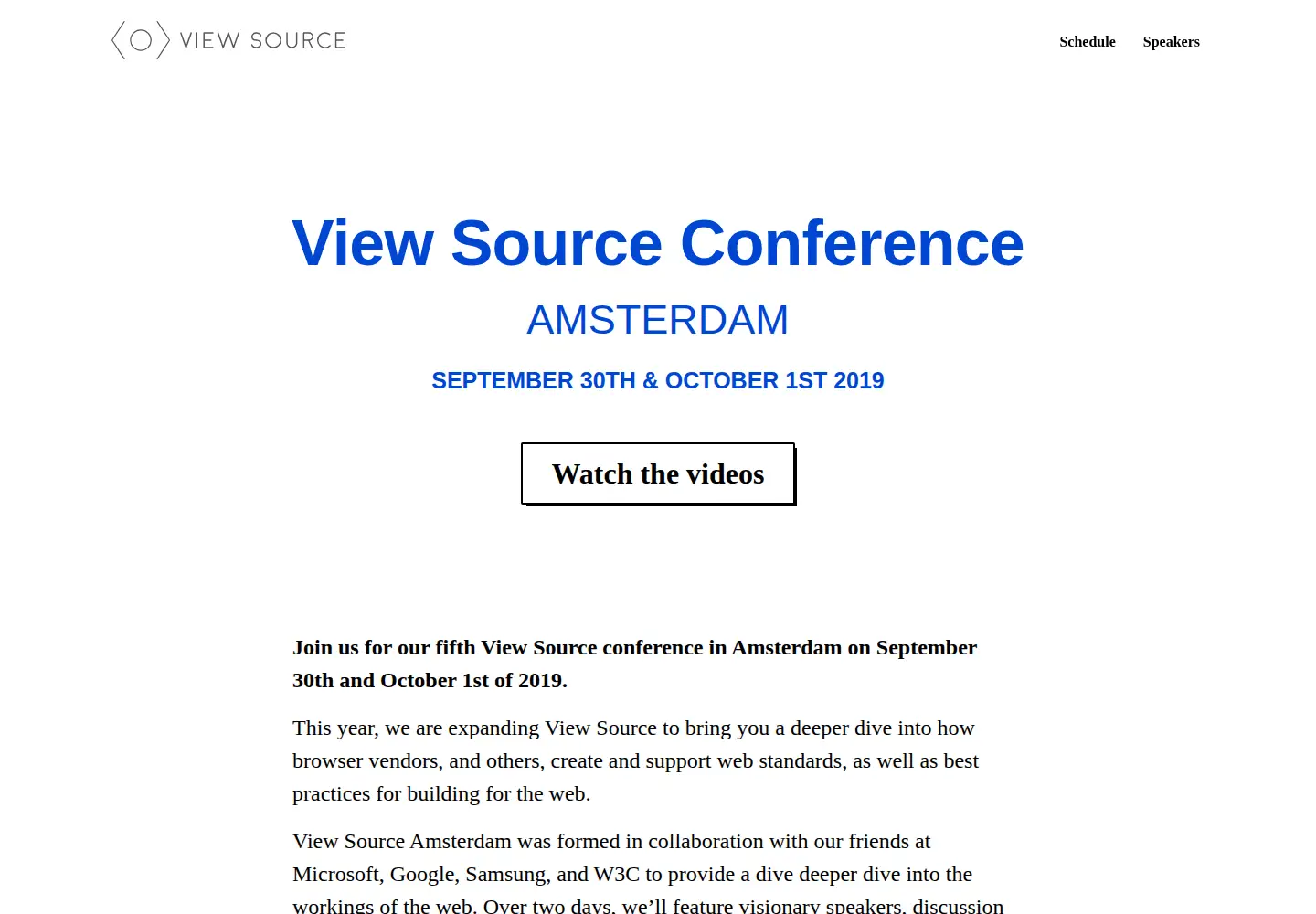 Captured homepage of viewsourceconf.org in the current scan