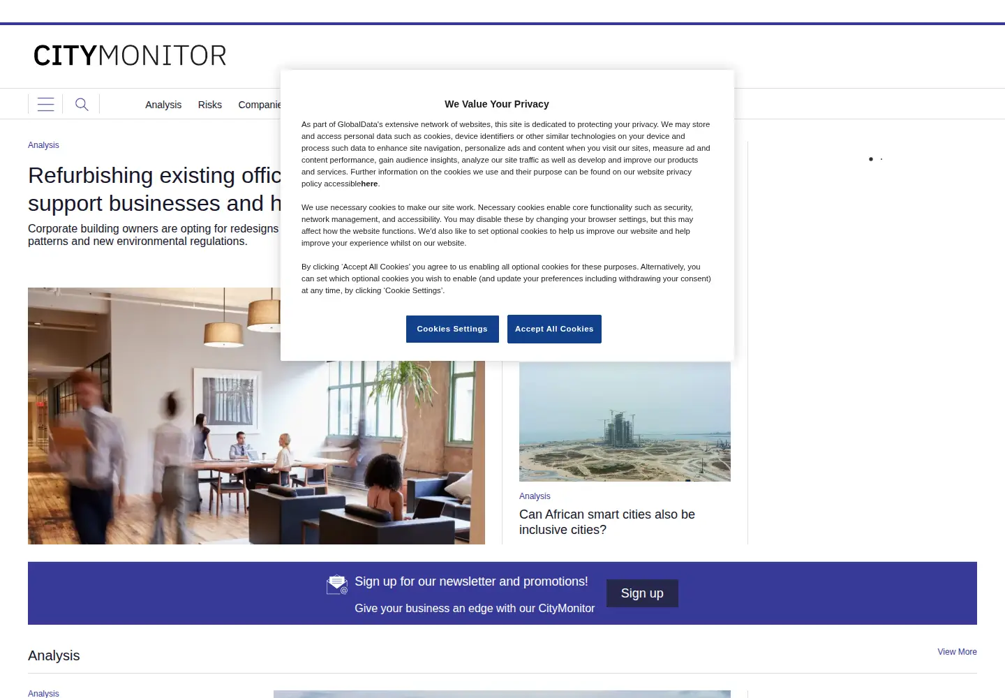 Screenshot of citymonitor.ai