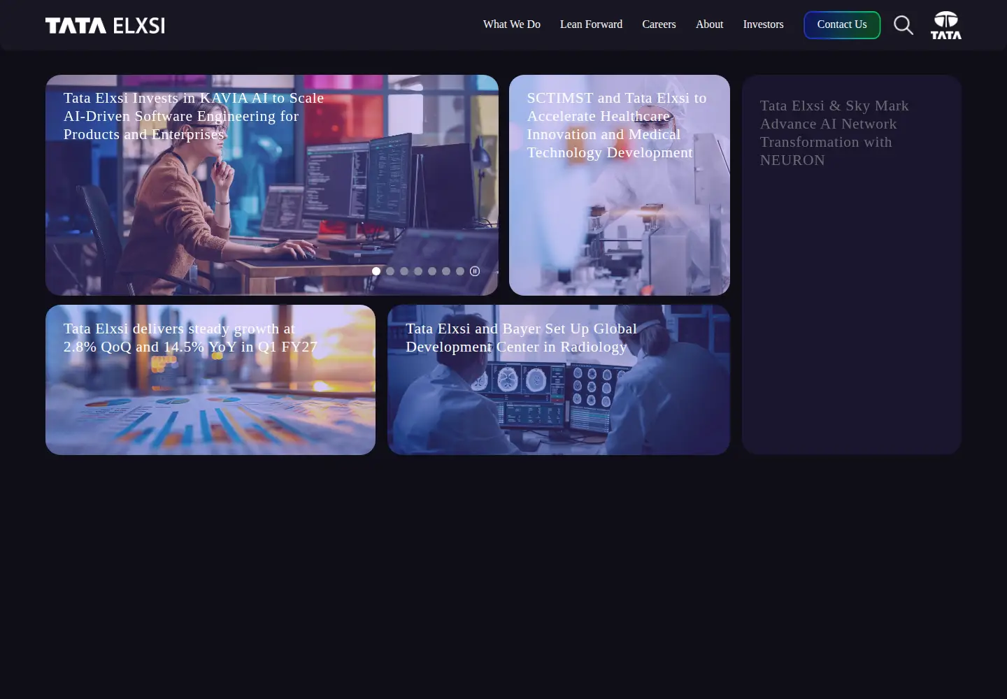 Screenshot of tataelxsi.com