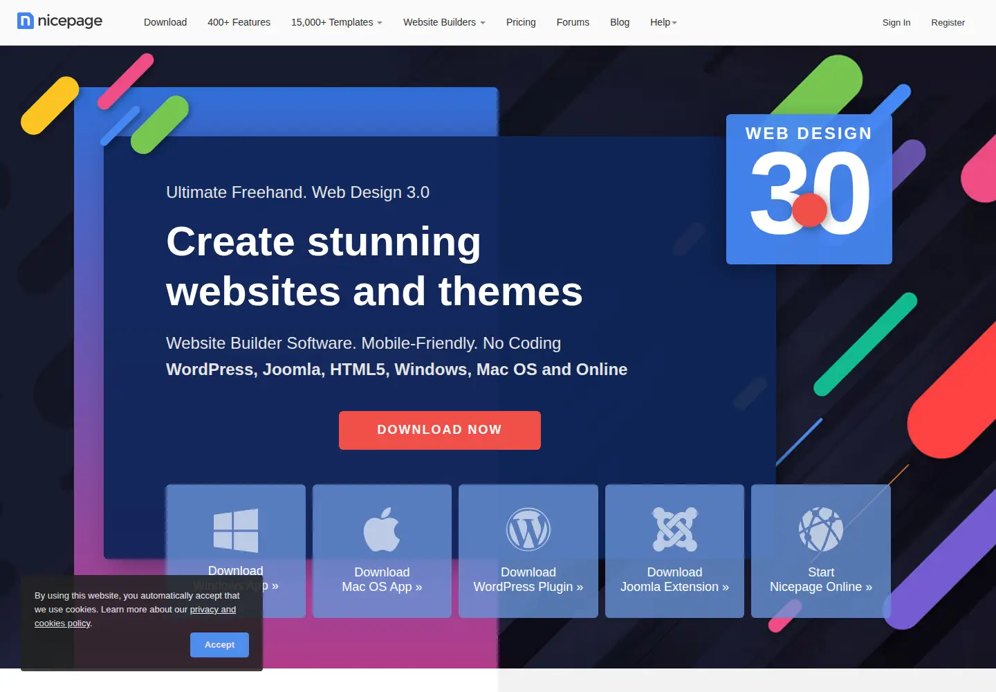 Screenshot of nicepage.com