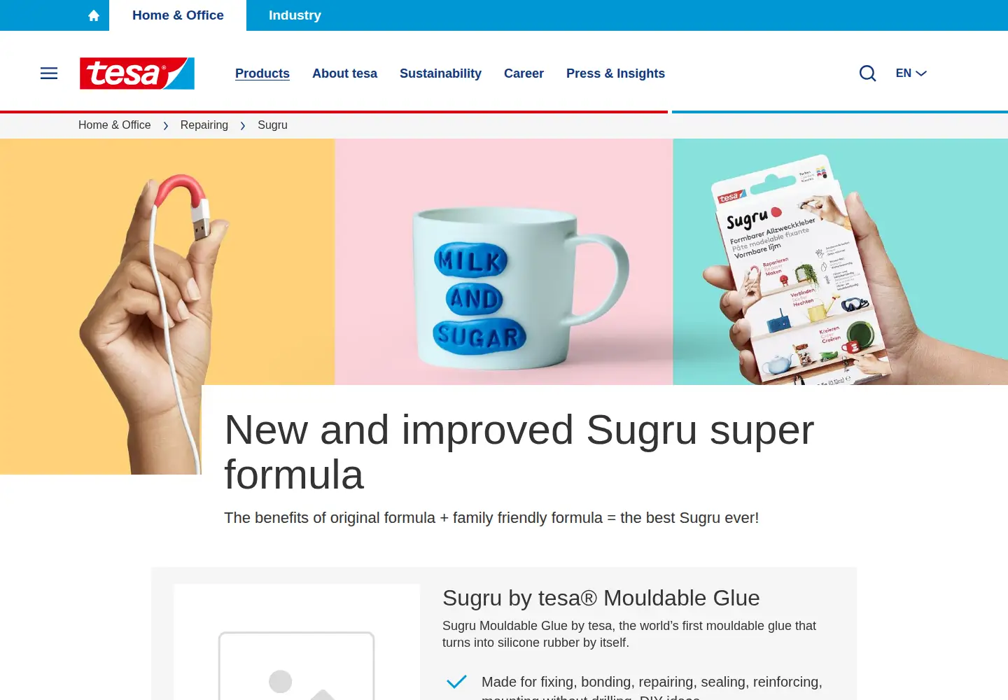 Screenshot of sugru.com