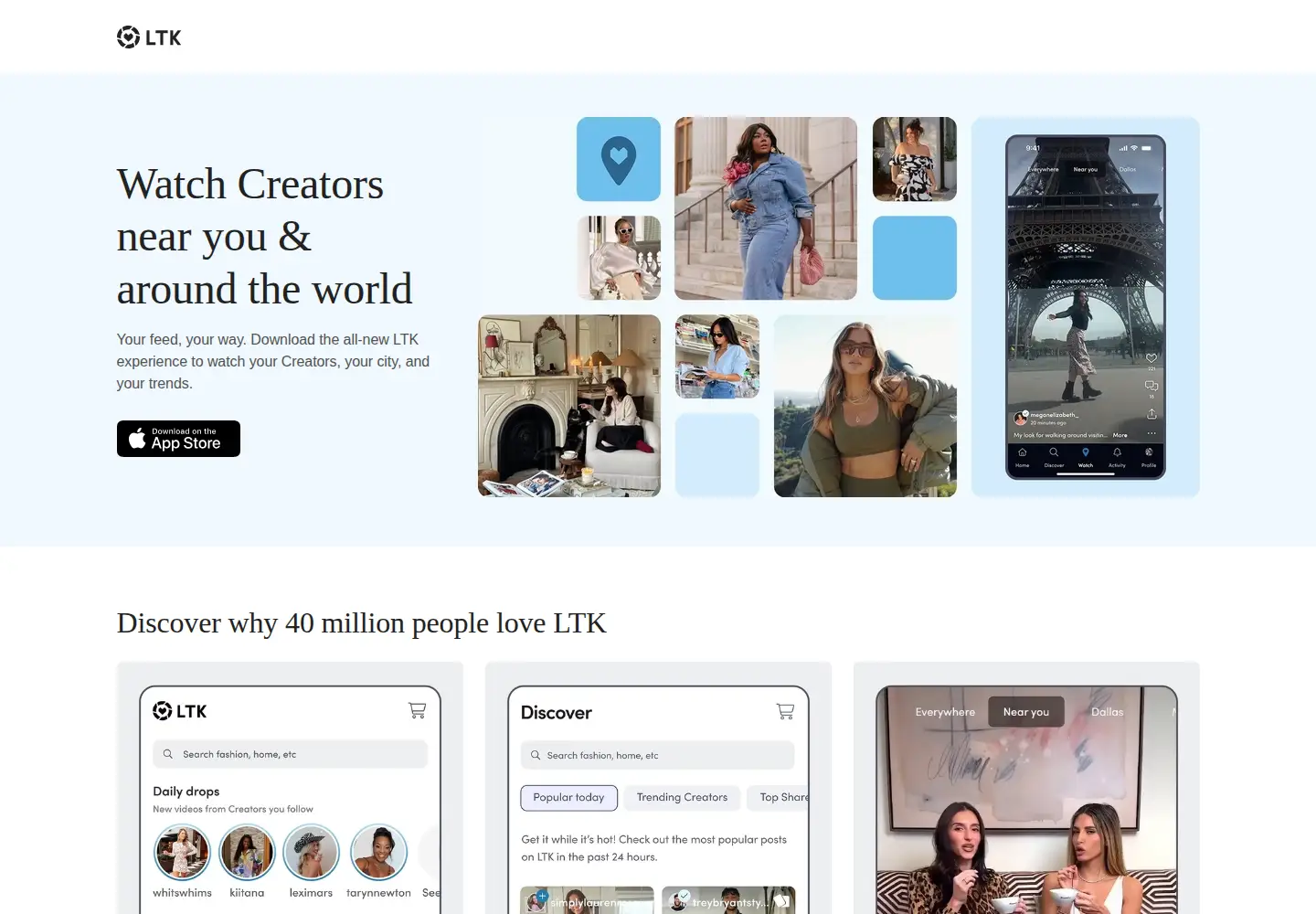 Captured homepage of liketoknow.it in the current scan