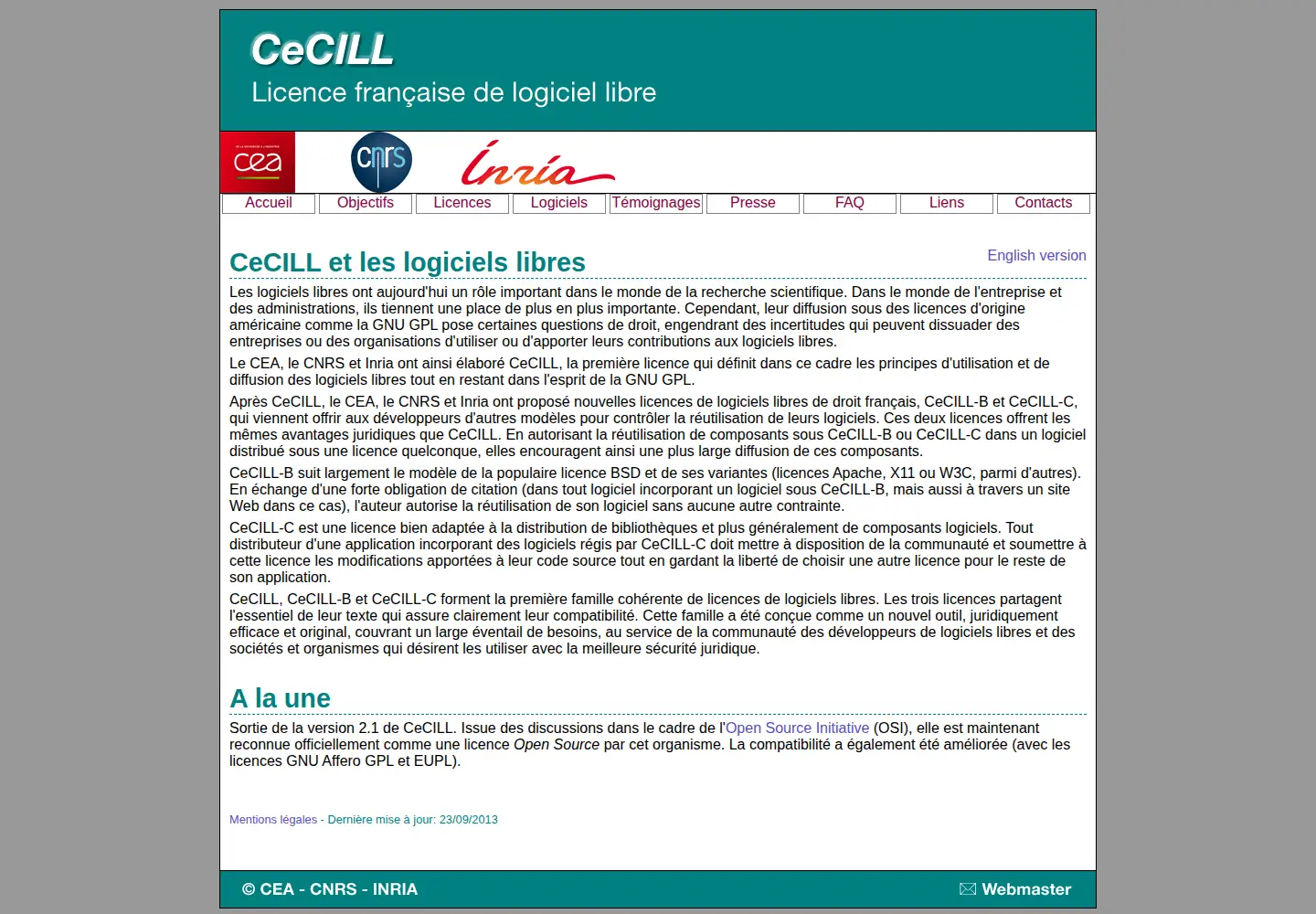 Screenshot of cecill.info