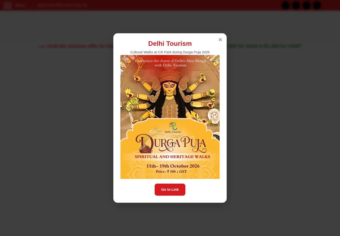 Captured homepage of delhitourism.gov.in in the current scan