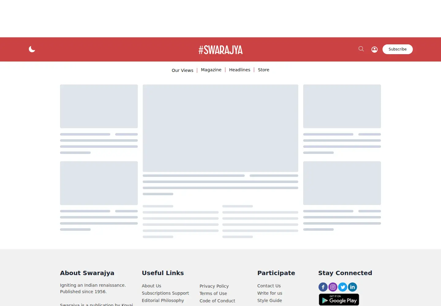 Screenshot of swarajyamag.com