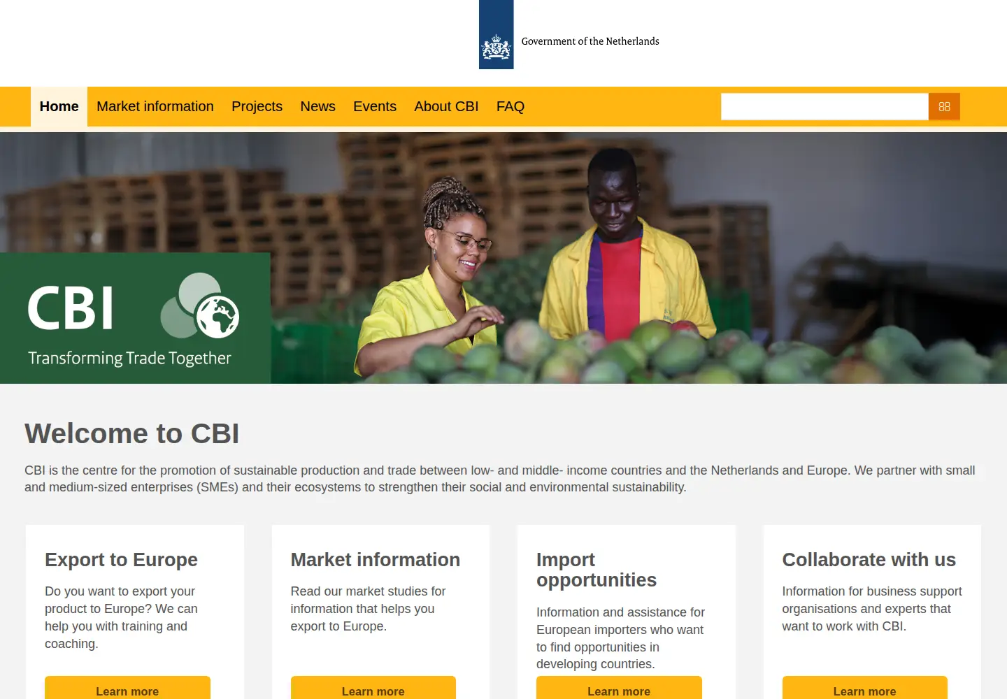 Screenshot of cbi.eu