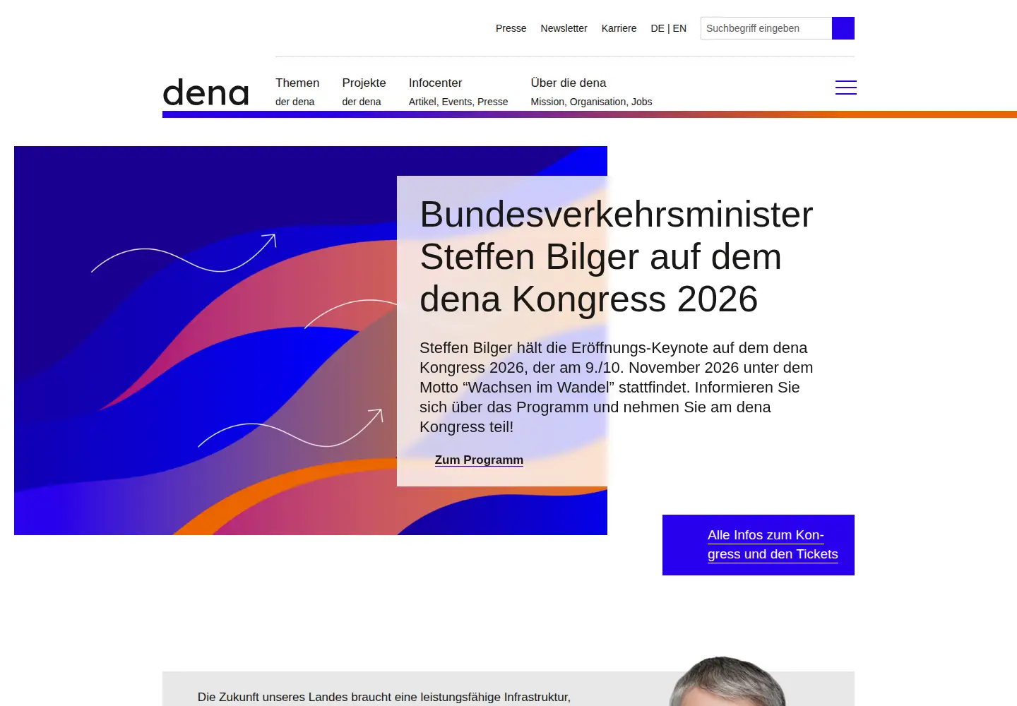 Screenshot of dena.de