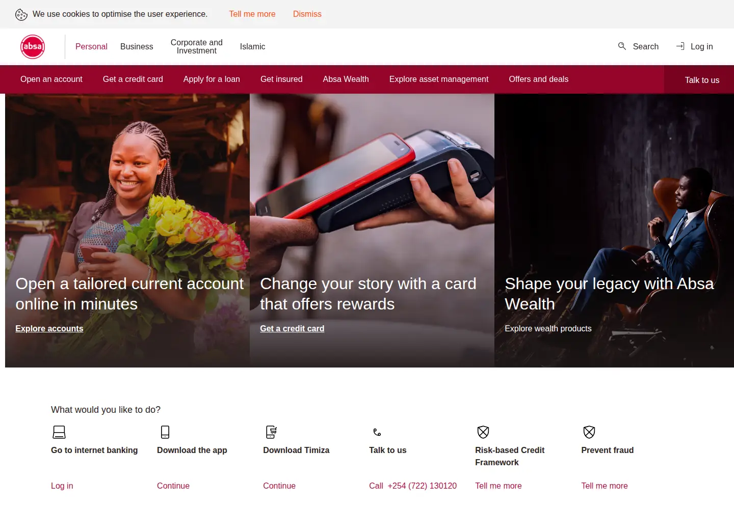 Screenshot of absabank.co.ke