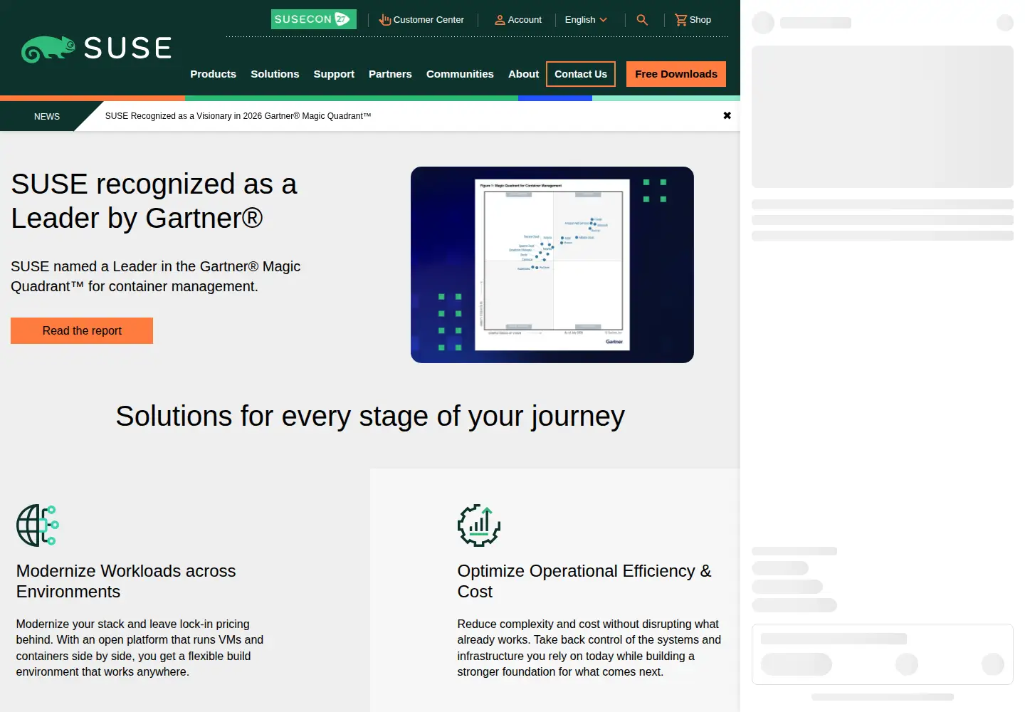 Screenshot of suse.de