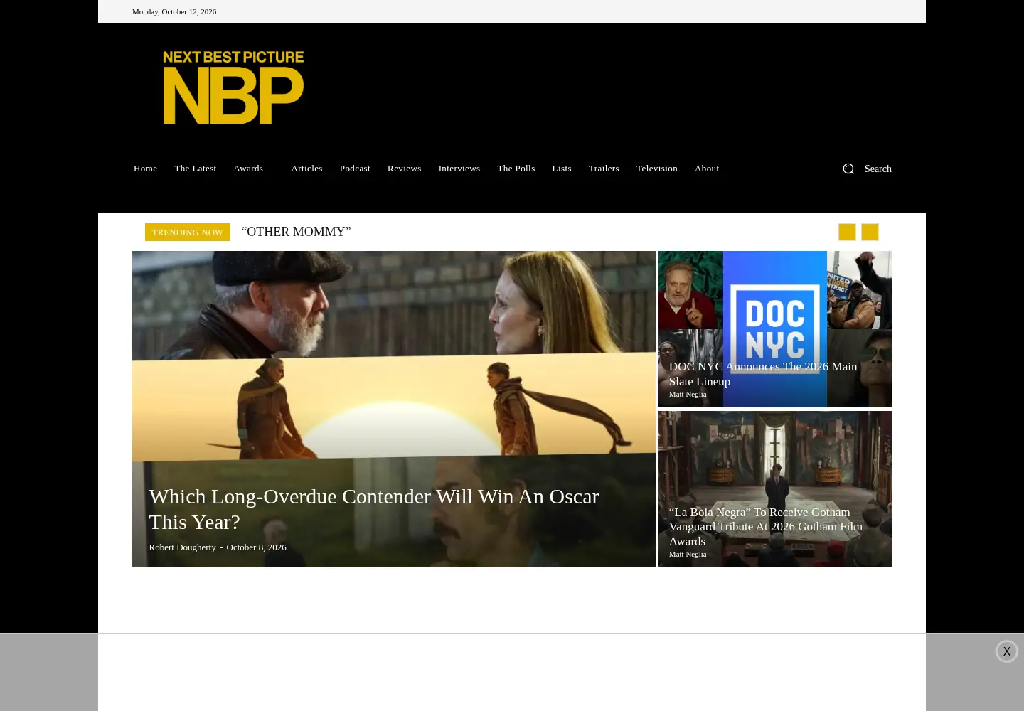 Captured homepage of nextbestpicture.com in the current scan