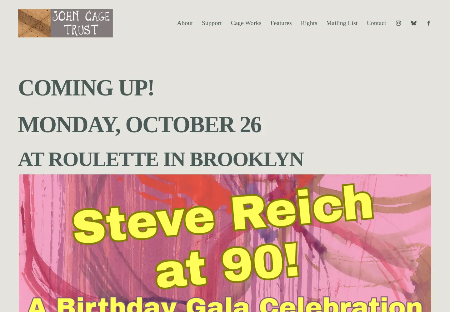 Screenshot of johncage.org