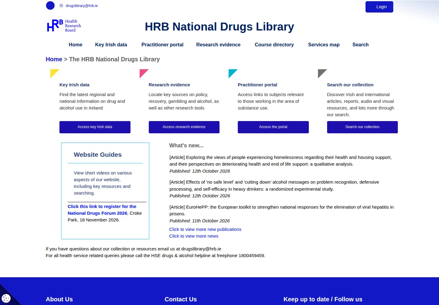 Captured homepage of drugsandalcohol.ie in the current scan