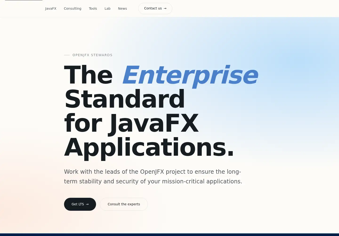 Screenshot of gluonhq.com