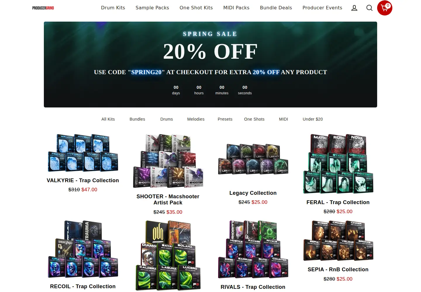 Screenshot of producergrind.com