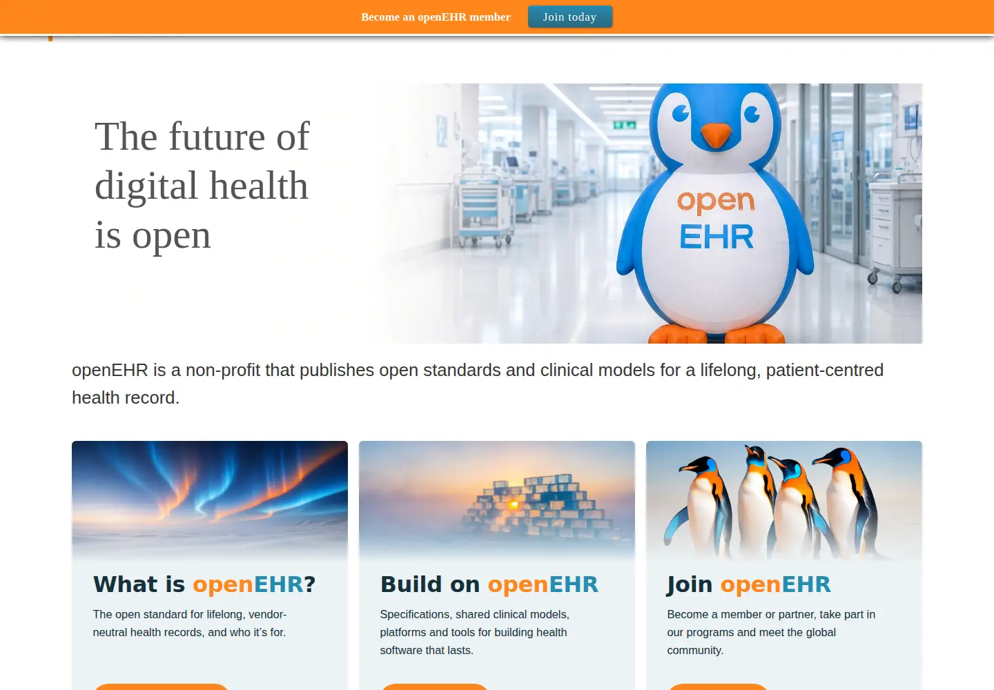 Screenshot of openehr.org