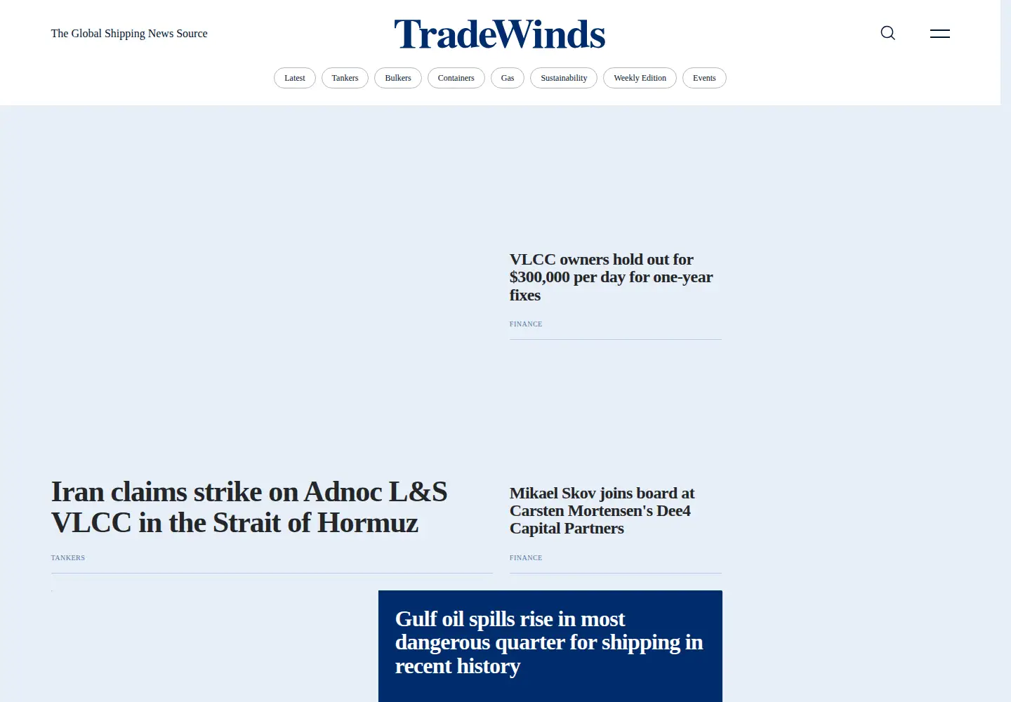 Screenshot of tradewindsnews.com