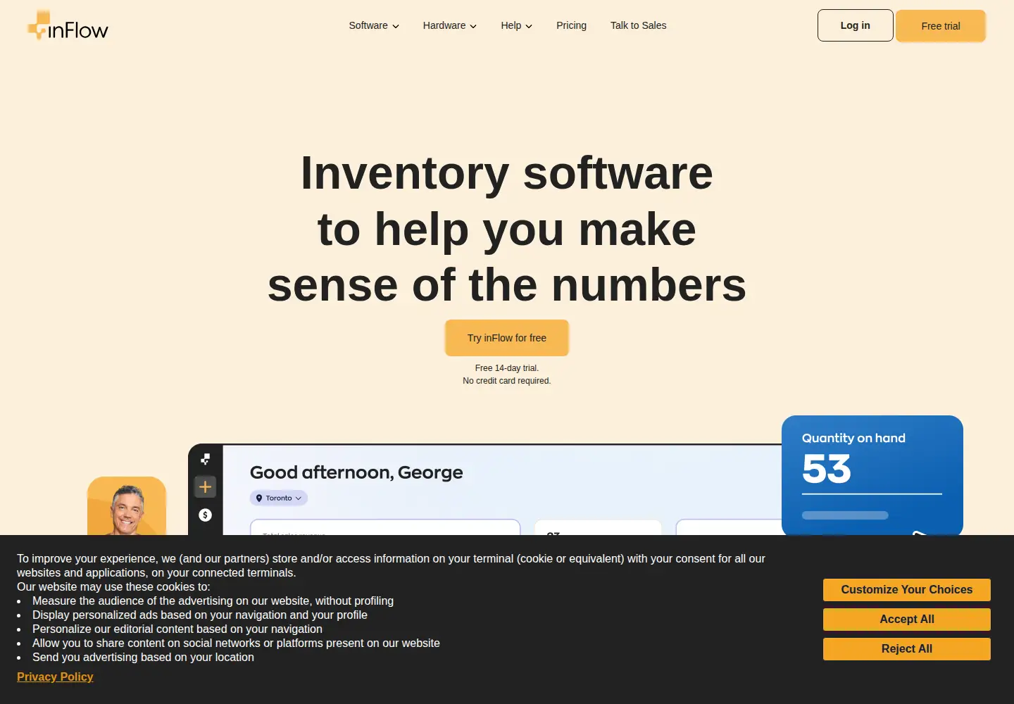 Screenshot of inflowinventory.com