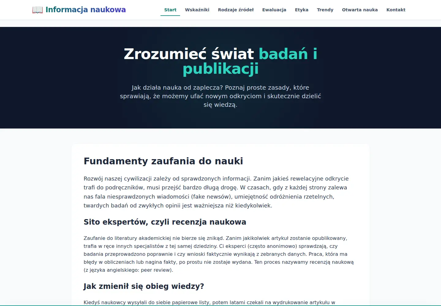 Captured homepage of infona.pl in the current scan