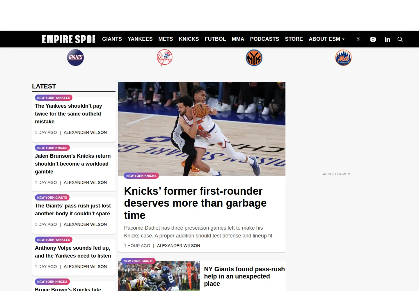 Screenshot of empiresportsmedia.com
