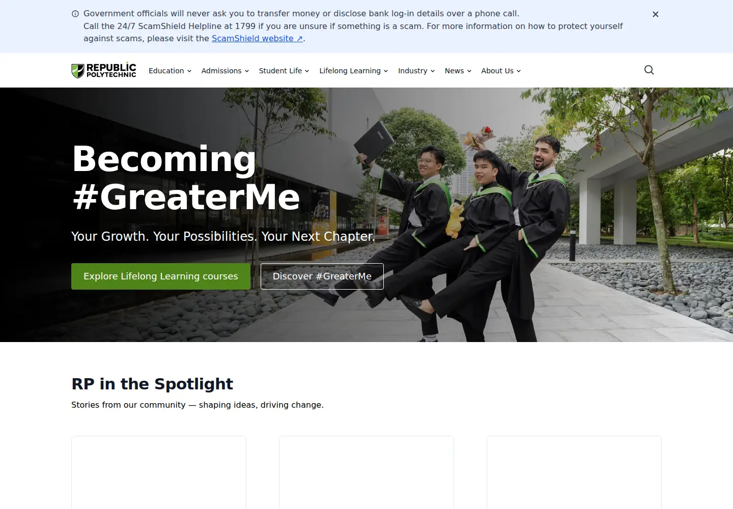 Screenshot of rp.edu.sg