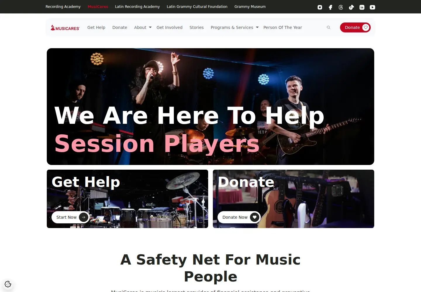 Screenshot of musicares.org