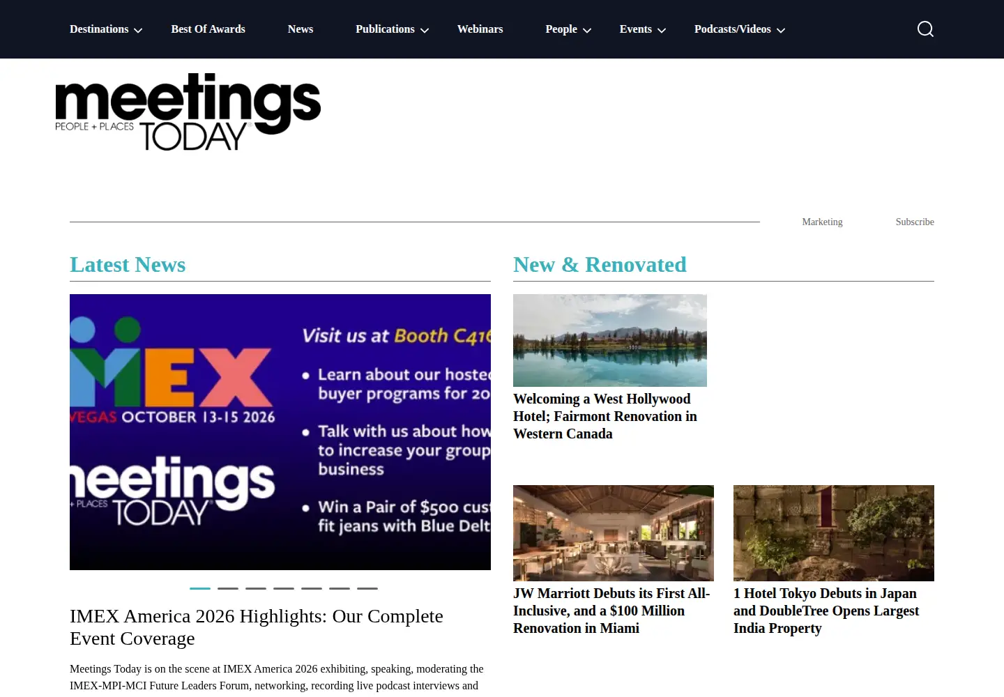 Captured homepage of meetingstoday.com in the current scan