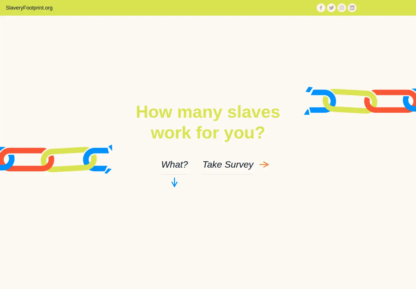 Screenshot of slaveryfootprint.org