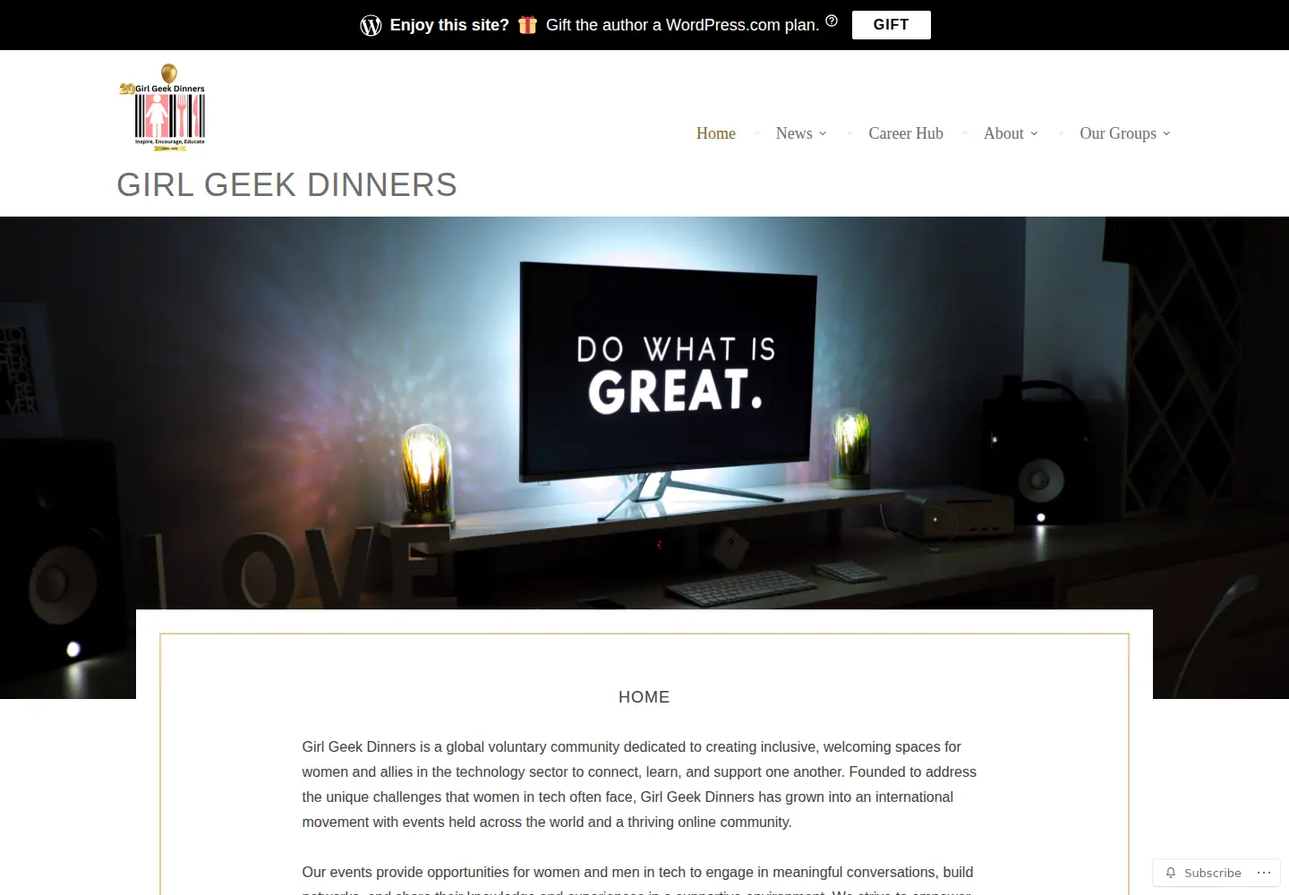 Screenshot of girlgeekdinners.com