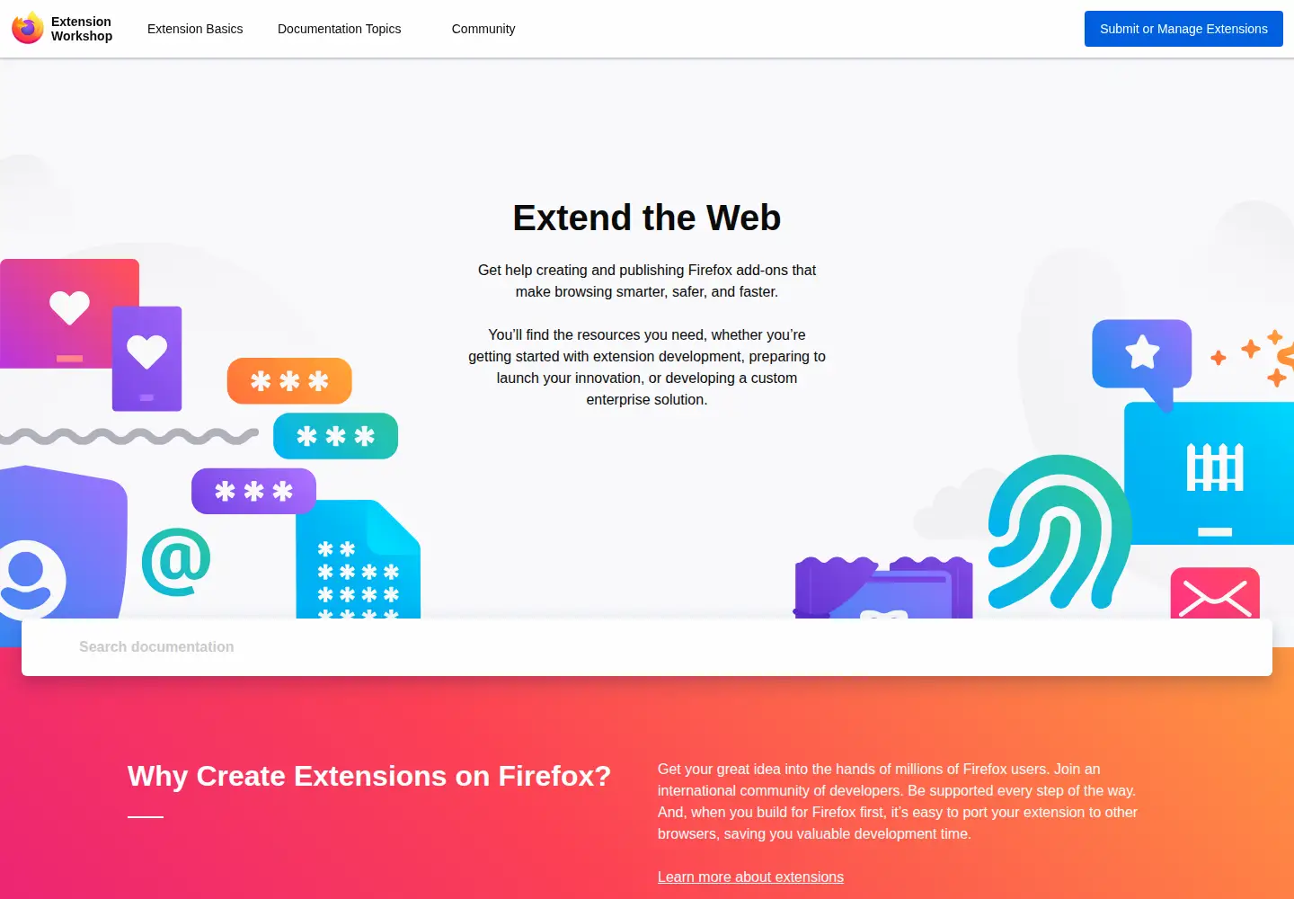 Captured homepage of extensionworkshop.com in the current scan