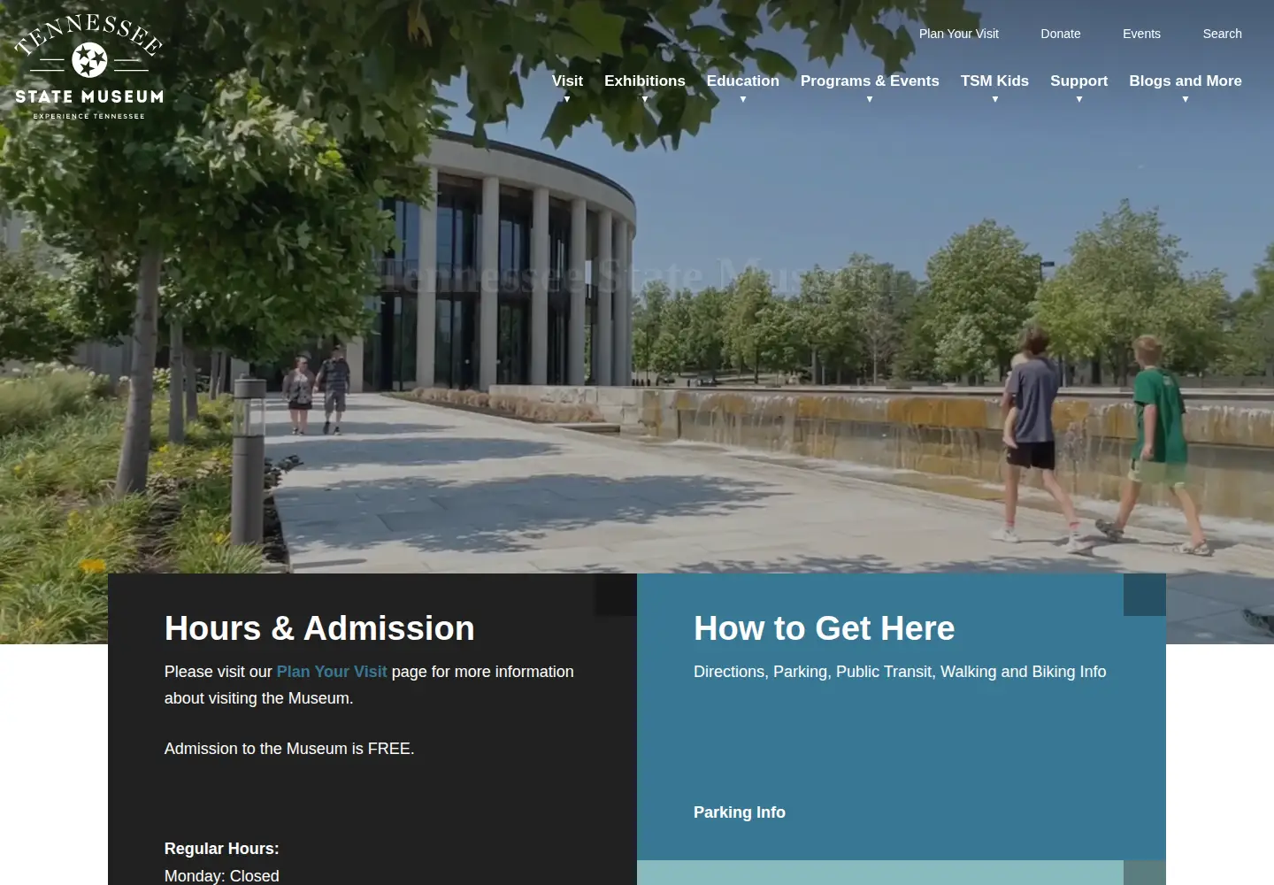 Screenshot of tnmuseum.org