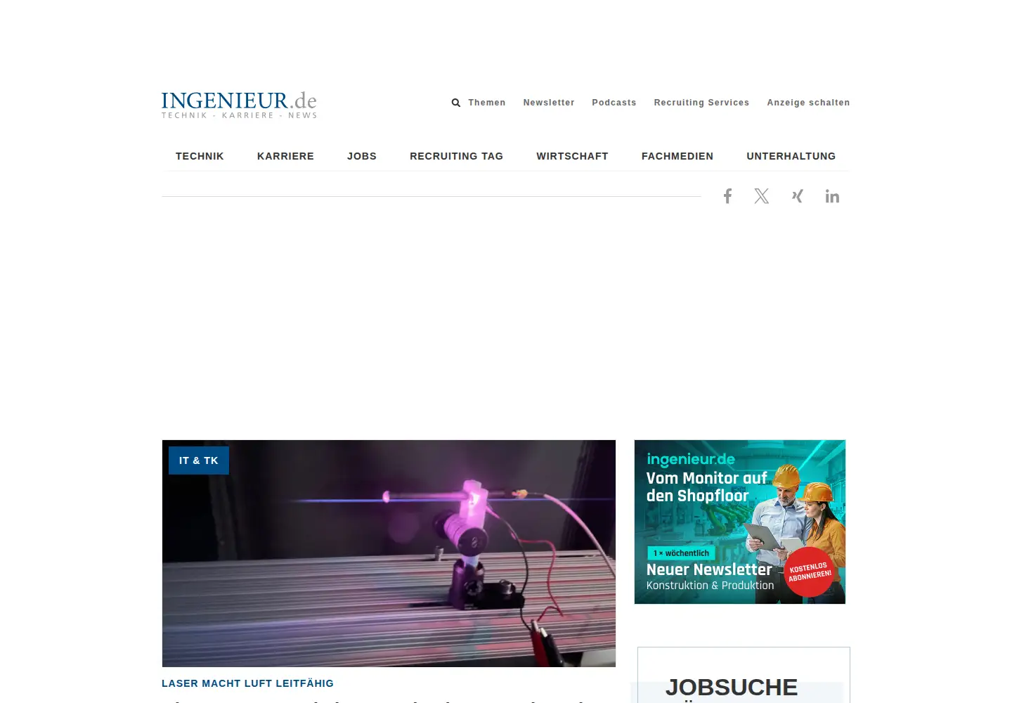 Screenshot of ingenieur.de