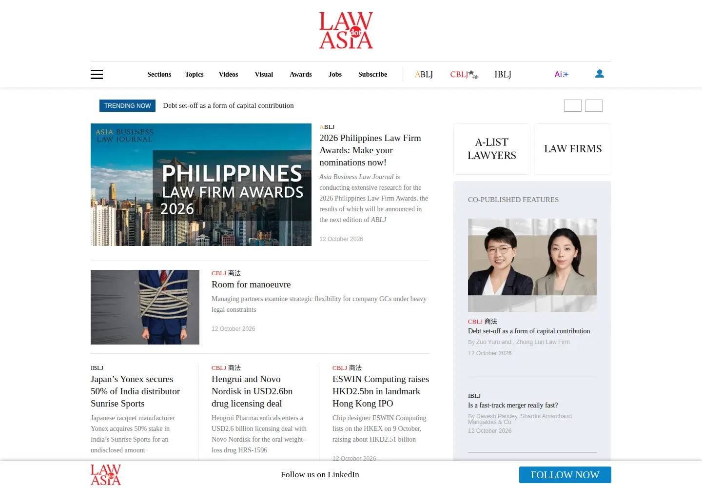 Screenshot of law.asia