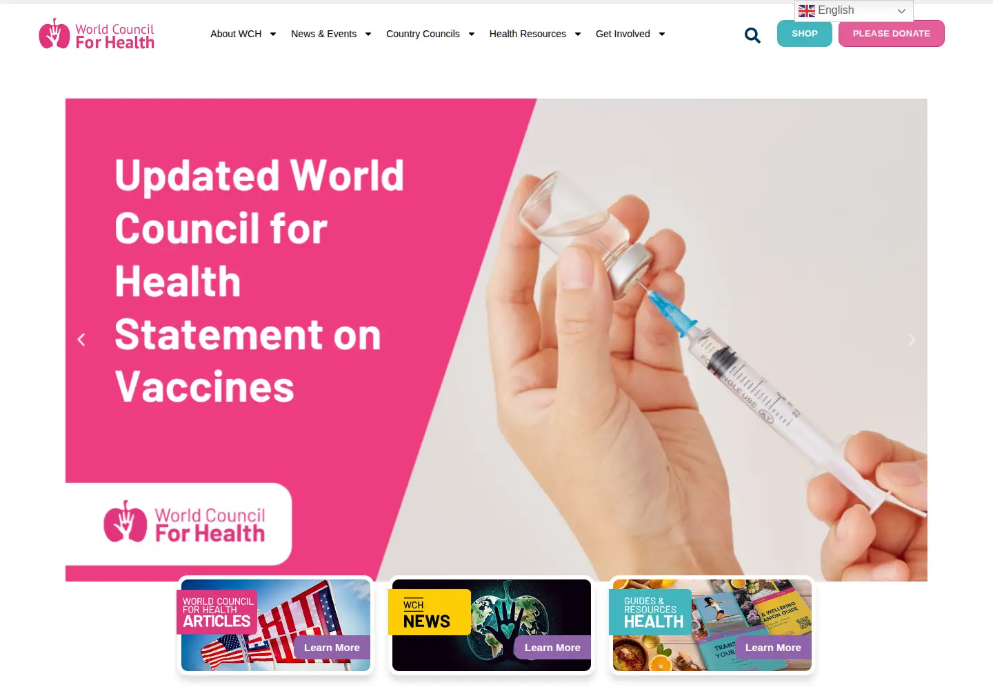 Screenshot of worldcouncilforhealth.org
