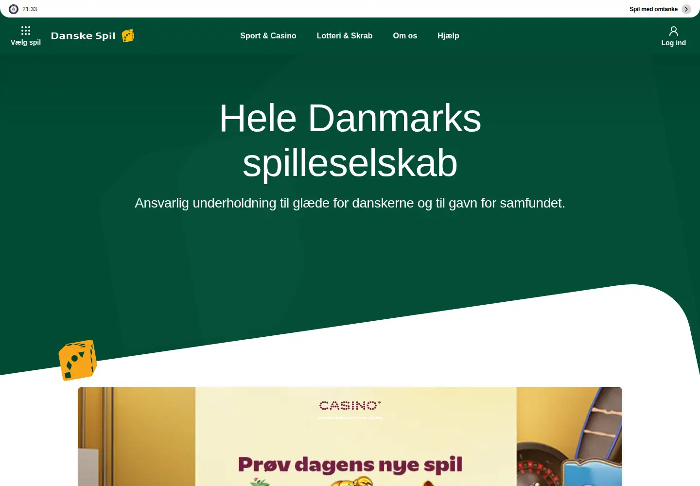 Screenshot of danskespil.dk
